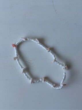 Handmade White Shell Beaded Anklet